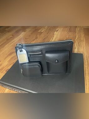 Charles & Keith Black Multi Pocket Mini Shoulder Bag NWT Utility Pouch